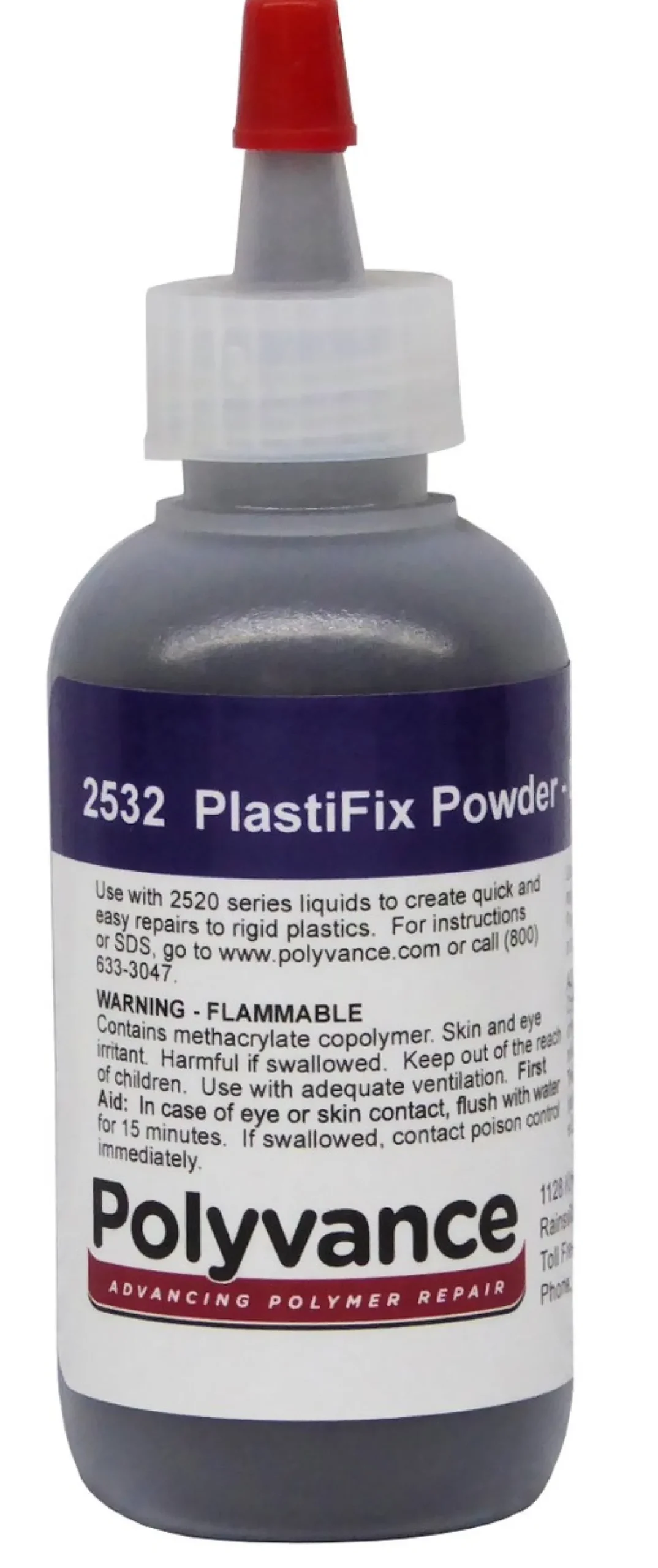 Polyvance Plastifix Powder, Small, 2 Fl Oz (59 Ml) Black (2532)