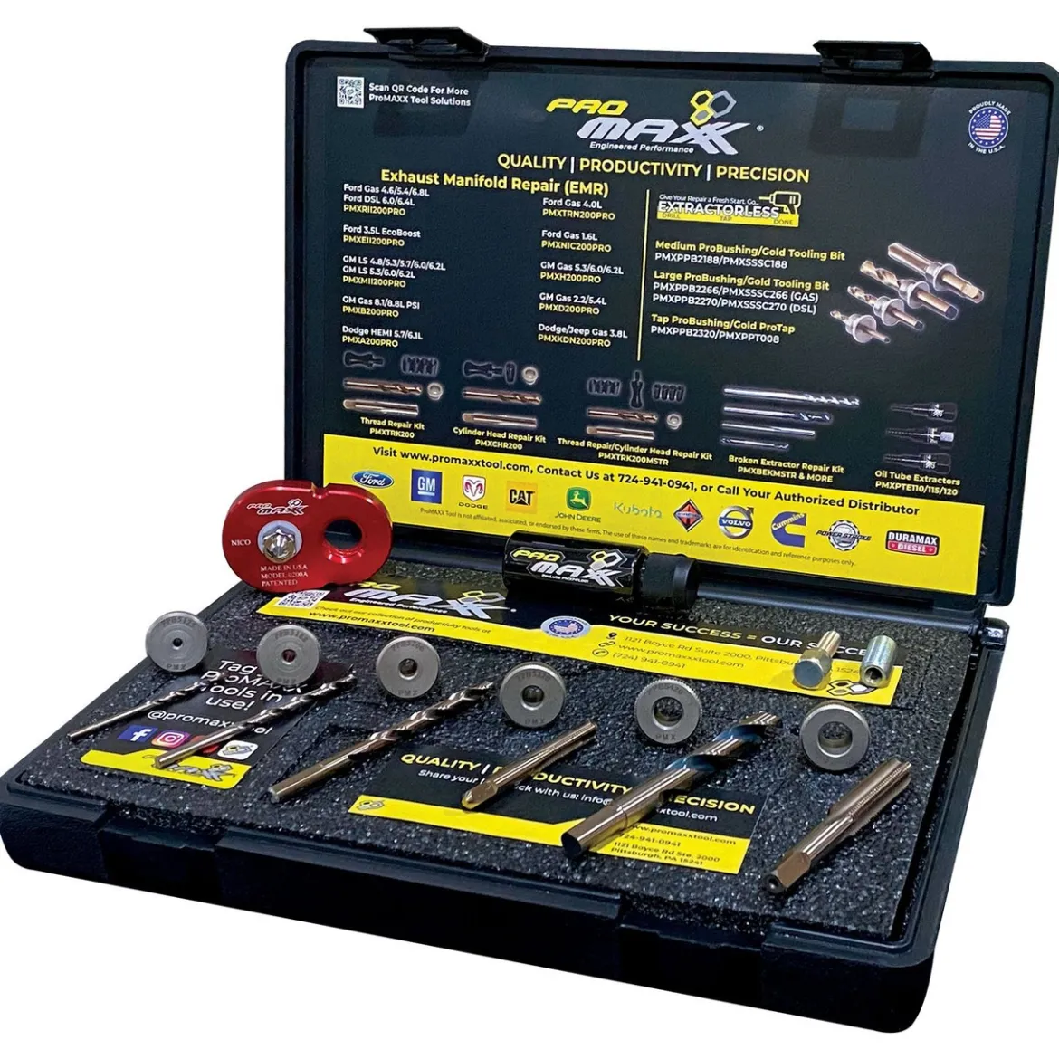 ProMAXX 6.7L Power Stroke Fuel Injector Hold Down Bolt Repair Prokit Plus and Fuel Injector Puller (PMXPST520PRO)