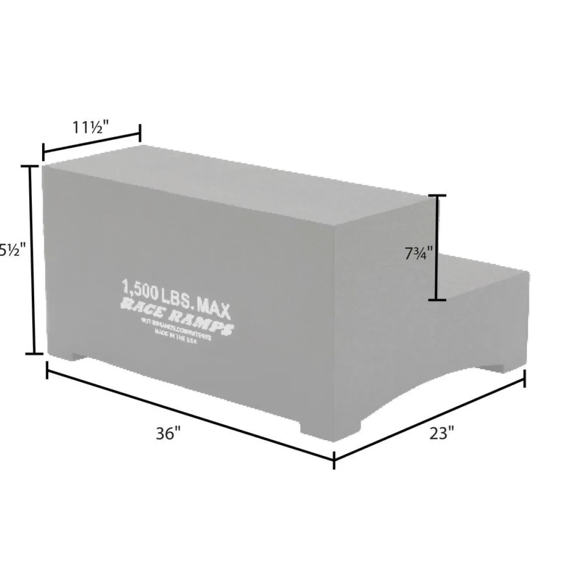 Race Ramps 36" x 23" Lightweight Two-Step Trailer Step (RR-2STEP-36)