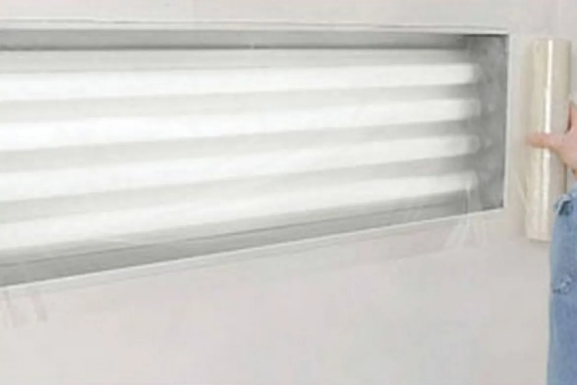 RBL Products 435 24 X 100 Continuous Roll Self-Adhering Clear Plastic Film - Perforated Every 24 Along Length