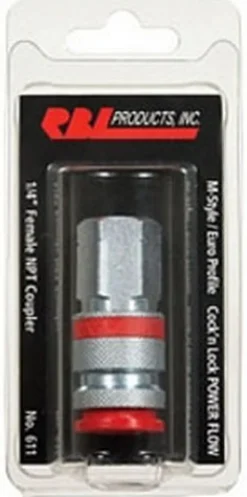RBL Products Pneumatic Coupler 1/4" Female NPT For HVLP Spray Guns (611)