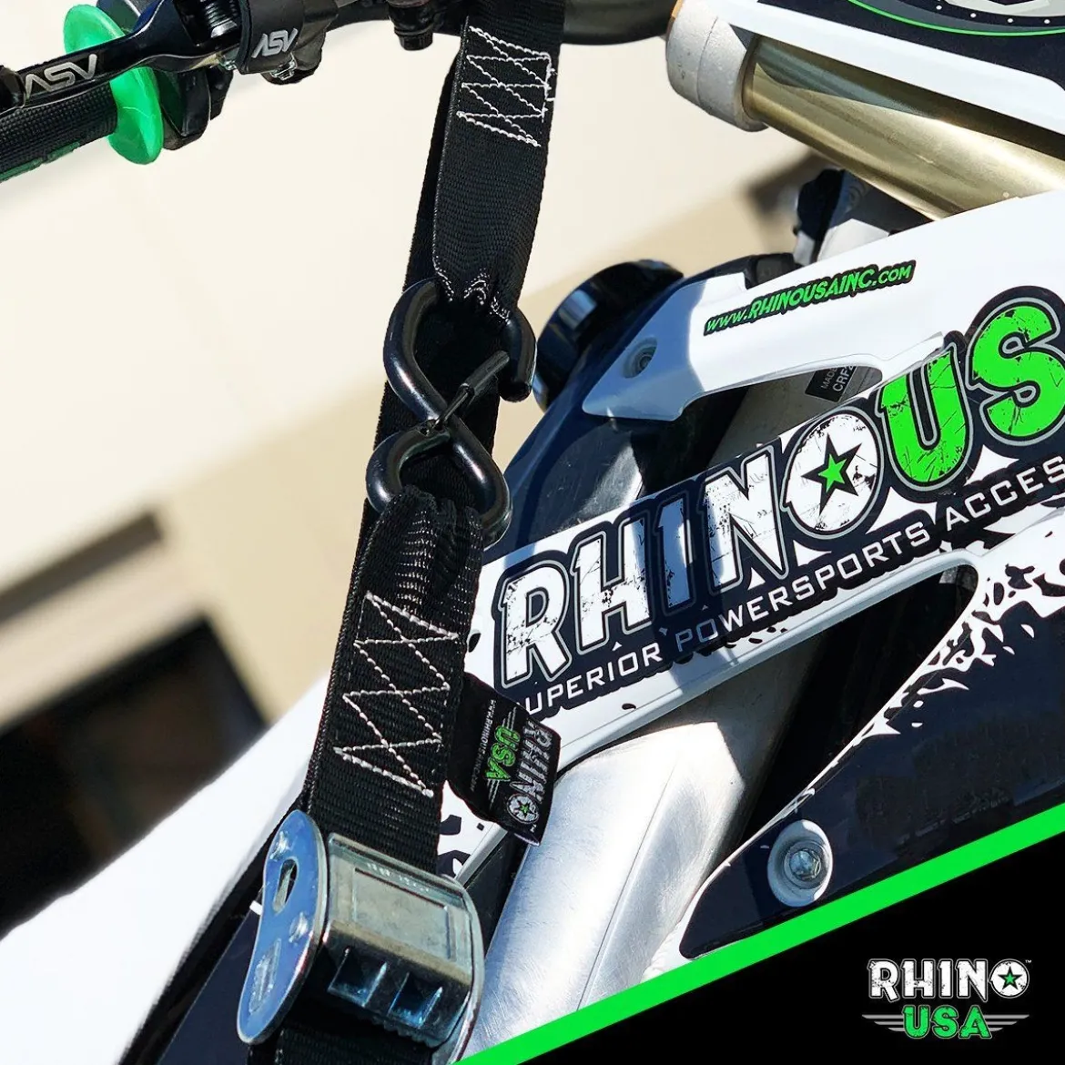 Rhino USA 1.5" X 8' Cambuckle Motorcycle Tiedown Straps 2-Pack (RNO-CAMSOFT)