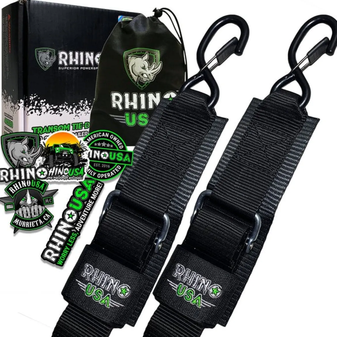 Rhino USA Transom Straps For Boat Trailer (Pair) (RNO-TRNSM-STRPS)