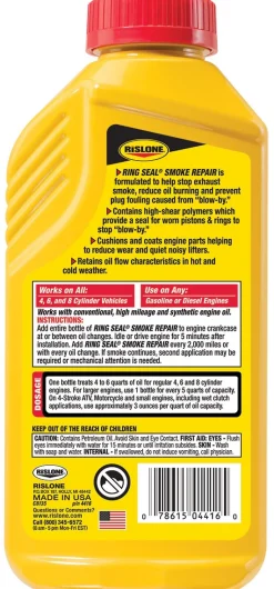 Rislone 4416 High Mileage Ring Seal Smoke Repair 16 oz.