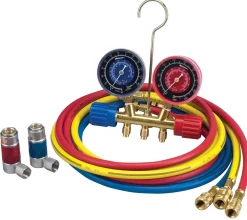 Robinair R134a Brass Manifold Hose Kit with 72" Hoses and Couplers (45111)