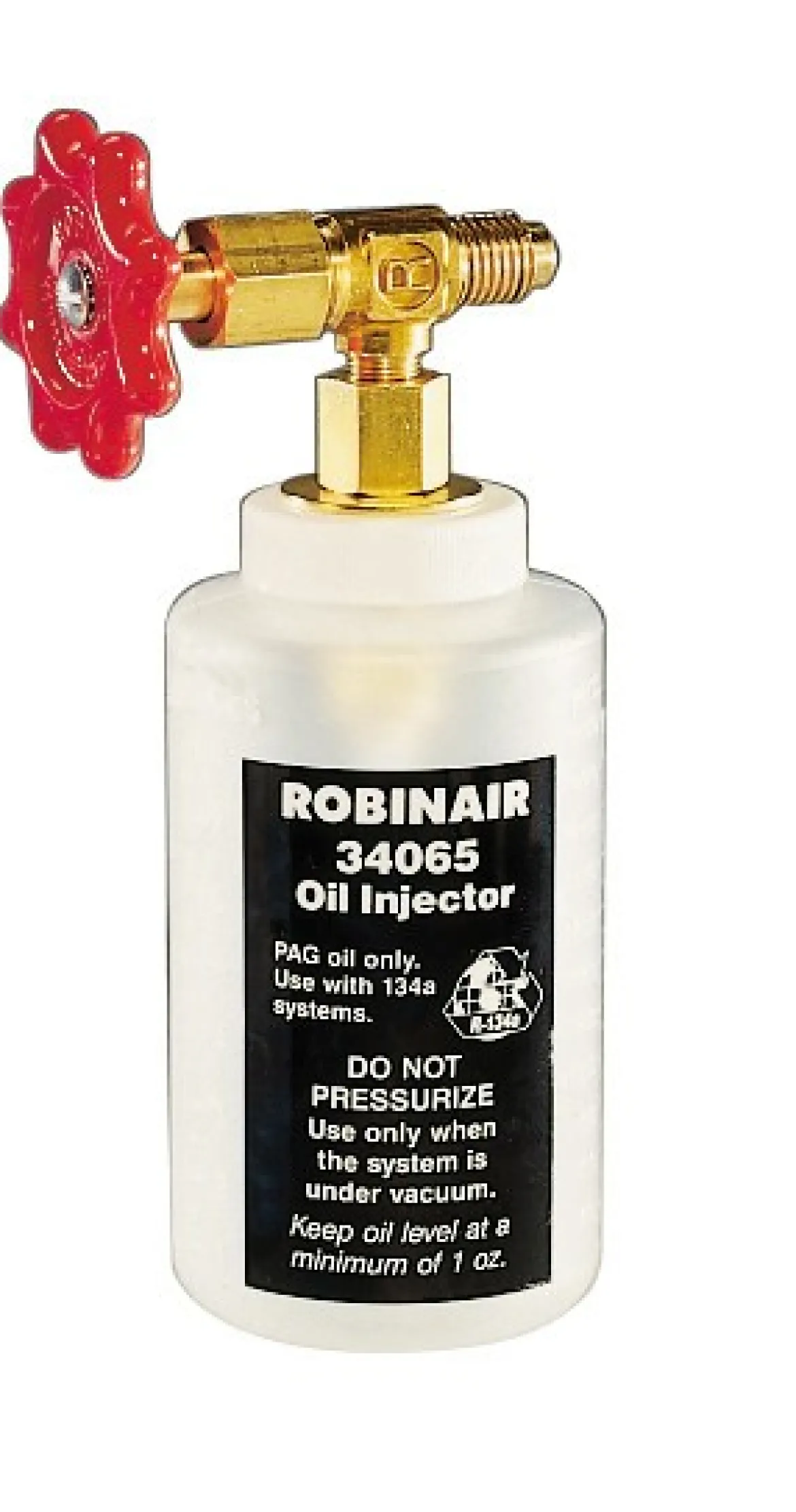 Robinair R-134a Oil Injector for A/C System Service with Brass Fittings (34065)