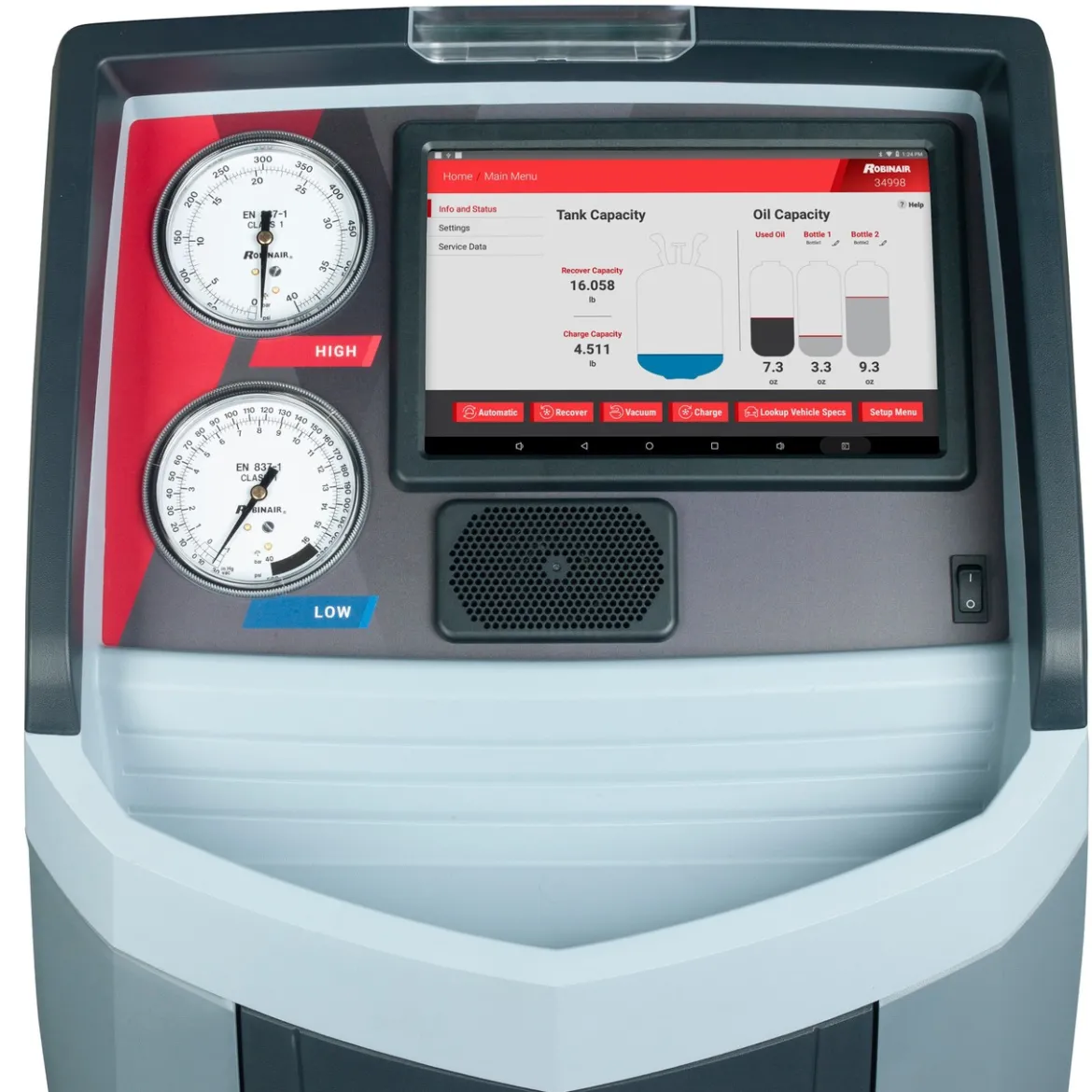 Robinair ROB-34998 R-134A Recover, Recycle, Recharge Machine