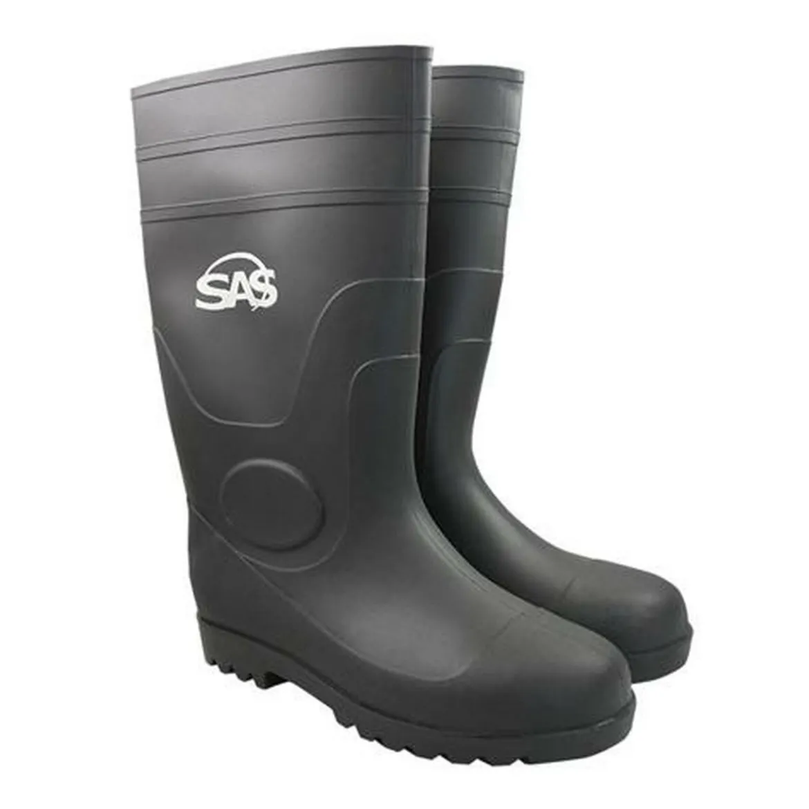 SAS Safety 7130-07 Rubber Work Boots with Non-Steel Toe, 16" Tall, Size-7