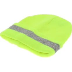 SAS Safety 690-1711 Yellow Knit Beanie w/ Reflective Trim