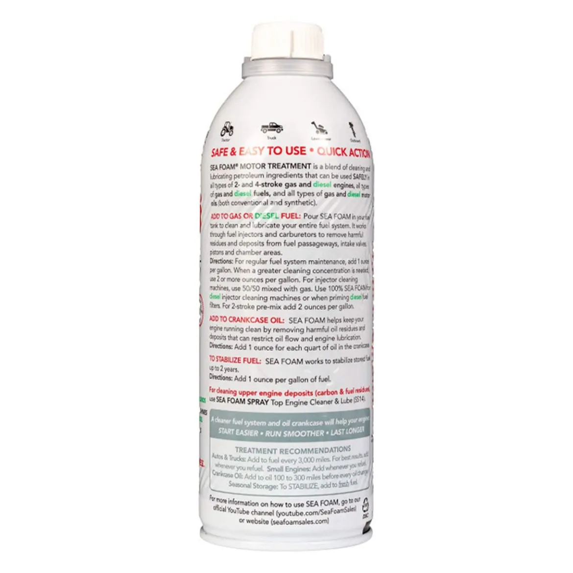 Sea Foam SF-16 Motor Treatment 16 oz Fuel Additive (SF-16)