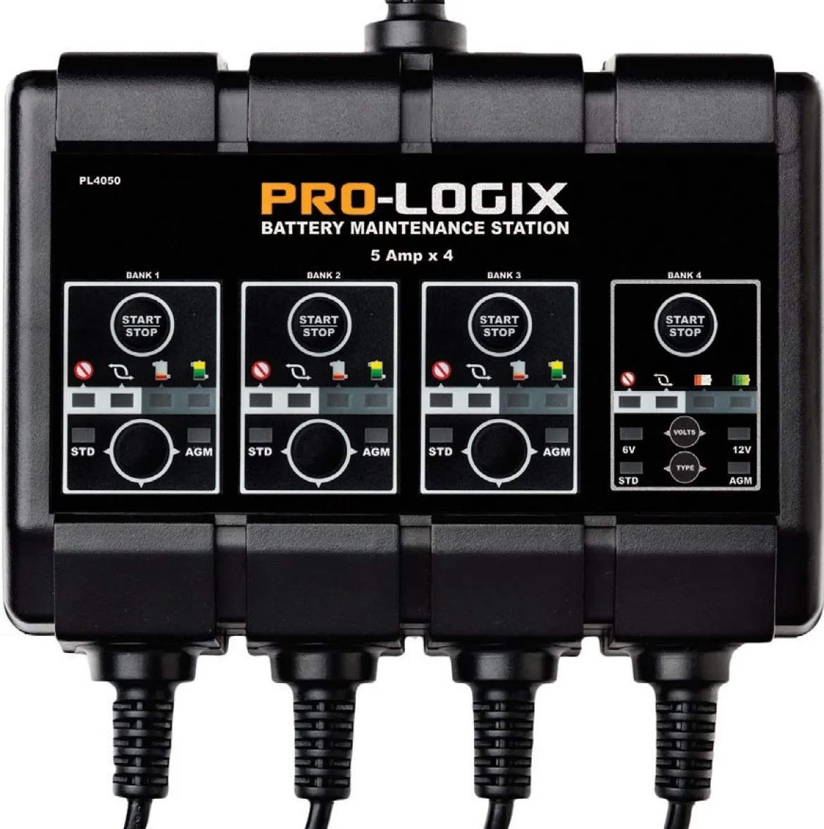 Solar PL4050 12 Volt 4 Bank 5 Amp PRO-LOGIX Battery Charger Maintainer