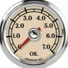 Speedhut 2-1/16" Antique 0-7.0 Bar Oil Pressure Gauge (L2-OP4-ATQ)