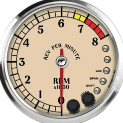 Speedhut 4" Antique Series 8K RPM Shift-light Tachometer (R4-TC3-ATQ)