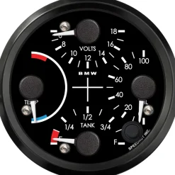 Speedhut 3-3/8" BMW Met Wat Temp/Volt/OilPSI/Fuel Level (R3-QG1-BMW)