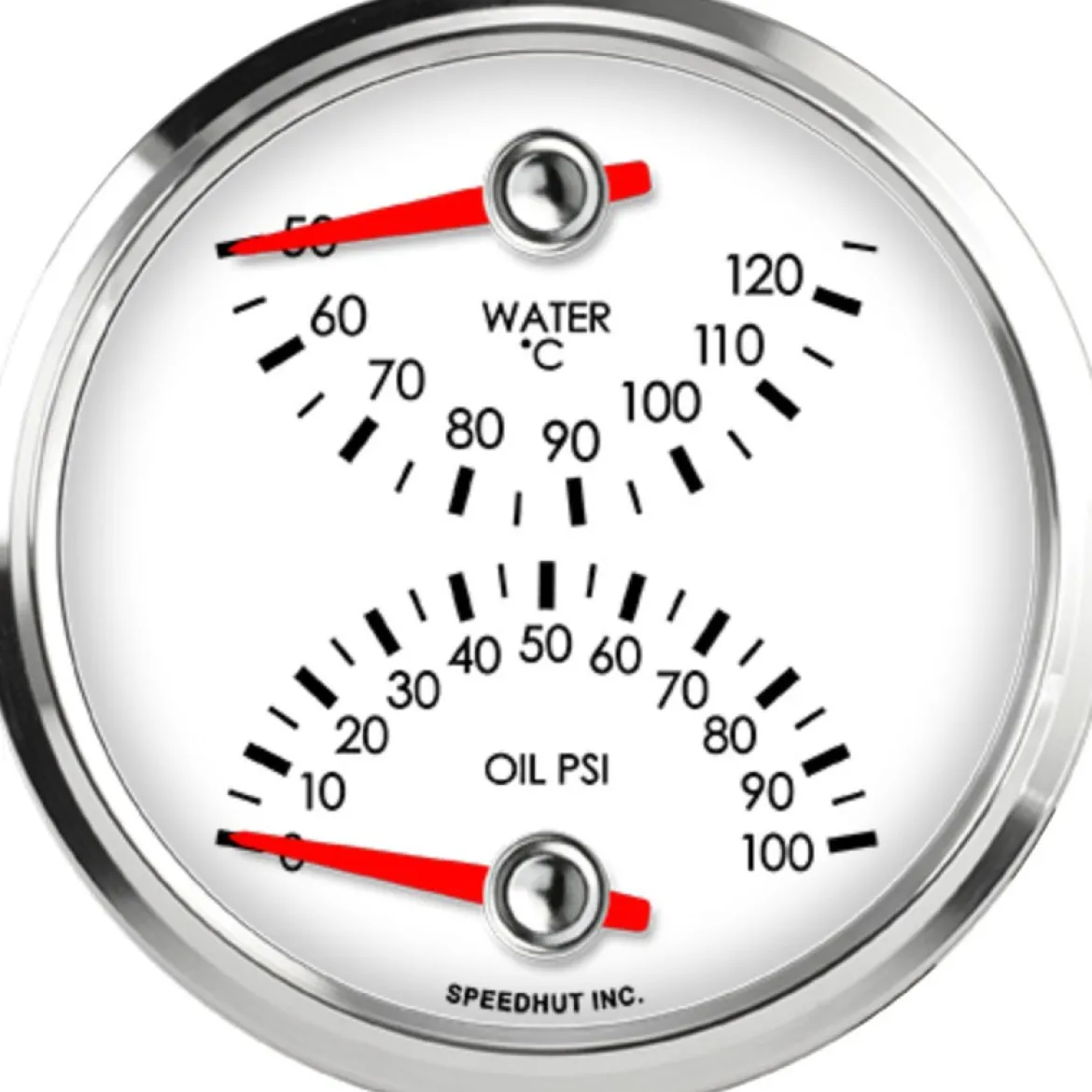 Speedhut 3-3/8" Cels Water Temp / Oil Pressure (top/bot) (L3-DG5-LEG)