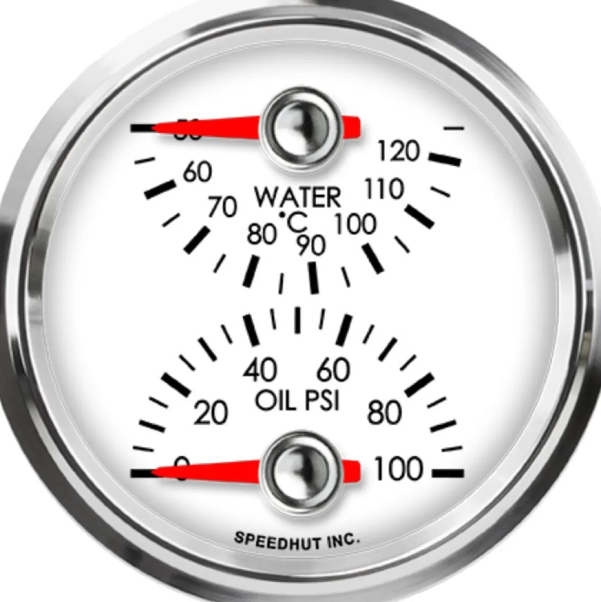 Speedhut 2-5/8" Cels Water Temp / Oil Pressure (top/bot) (L25-DG5-LEG)