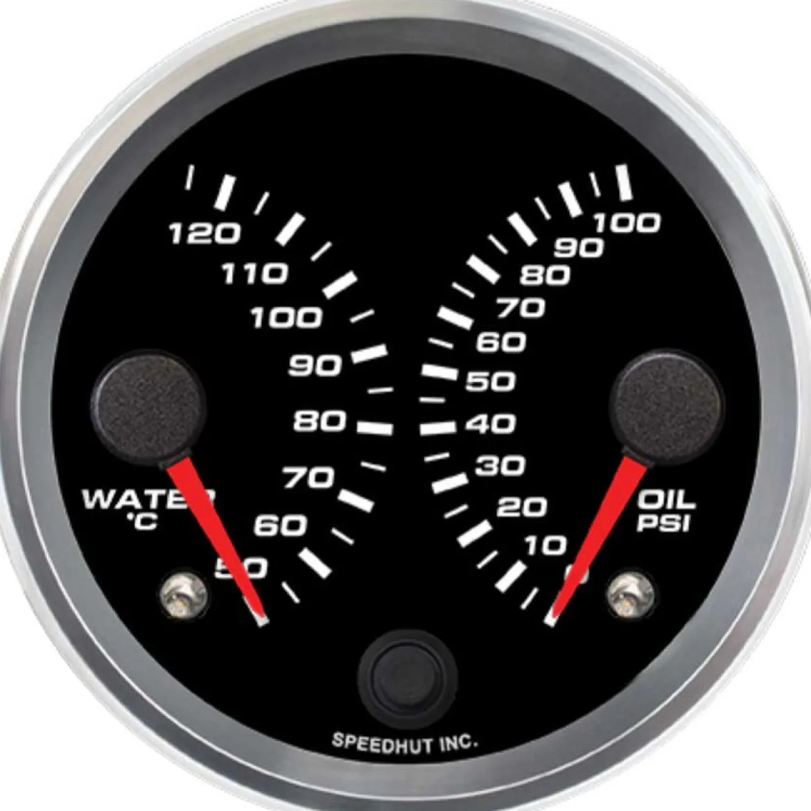 Speedhut 3-3/8" Dual Met Water Temp / Oil Pressure Gauge (R3-DG5-REV)