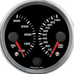 Speedhut 3-3/8" Dual Oil Temp / Oil Pressure Gauge (R3-DG6-REV)