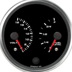 Speedhut 4-1/2" Dual Volts / Fuel Level Gauge (R45-DG2-REV)
