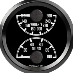 Speedhut 2-5/8" JDM Z Water Temp/Oil Pressure (top/bot) (L25-DG1-DATZ)