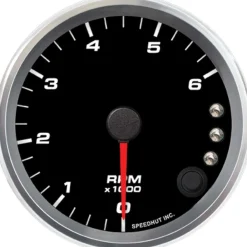 Speedhut 3-3/8" 6K RPM Shift-light Diesel Tachometer (R3-TC7-REV)