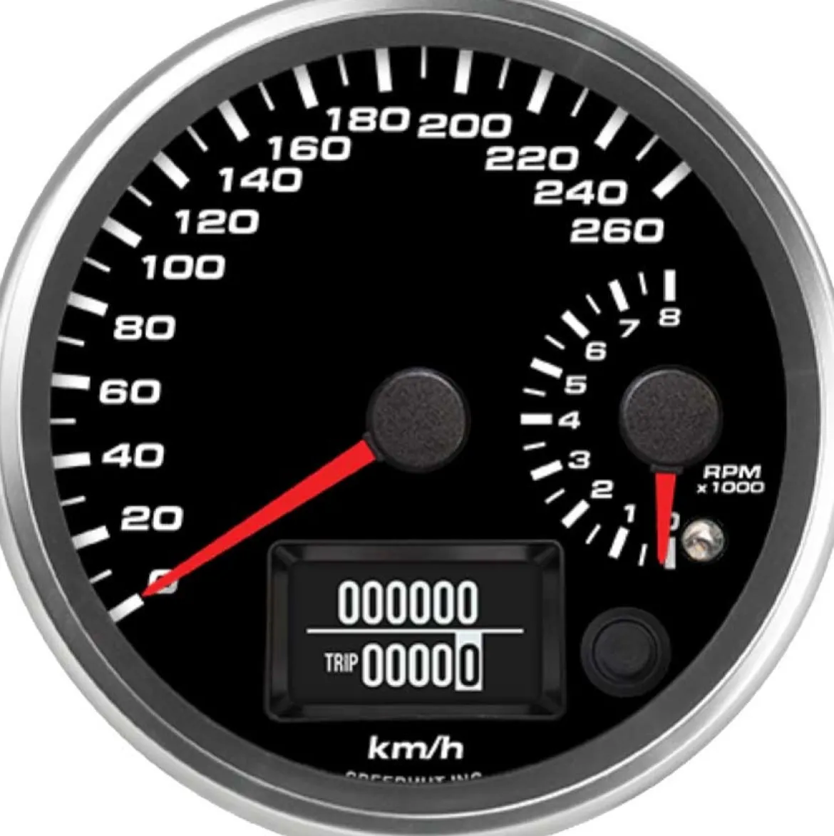 Speedhut 4" 260km/h GPS Speedometer / 8K Tachometer Gauge (R4-DS8-REV)