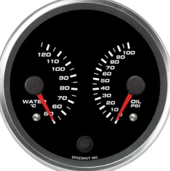 Speedhut 4-1/2" Met Water Temp / Oil Pressure Dual Gauge (R45-DG5-REV)