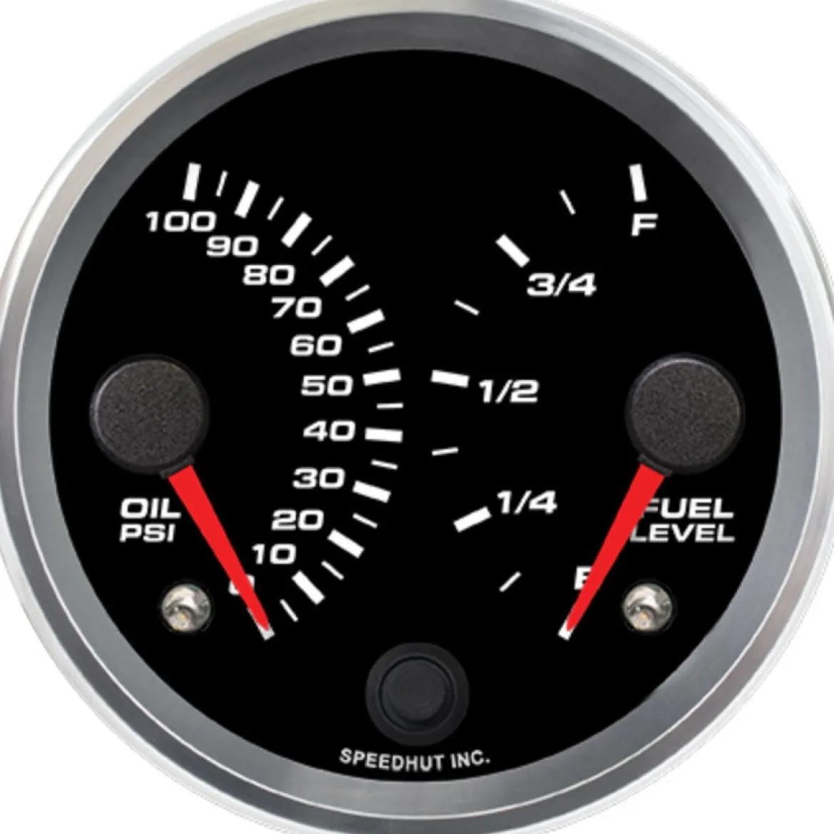 Speedhut 3-3/8" Oil PSI / Fuel Level Dual Gauge (R3-DG18-REV)