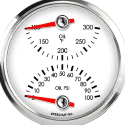Speedhut 3-3/8" Oil Temp / Oil Pressure Gauge (top/bot) (L3-DG6-LEG)