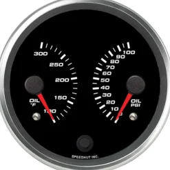 Speedhut 4-1/2" Oil Temp / Oil Pressure Dual Gauge (R45-DG6-REV)