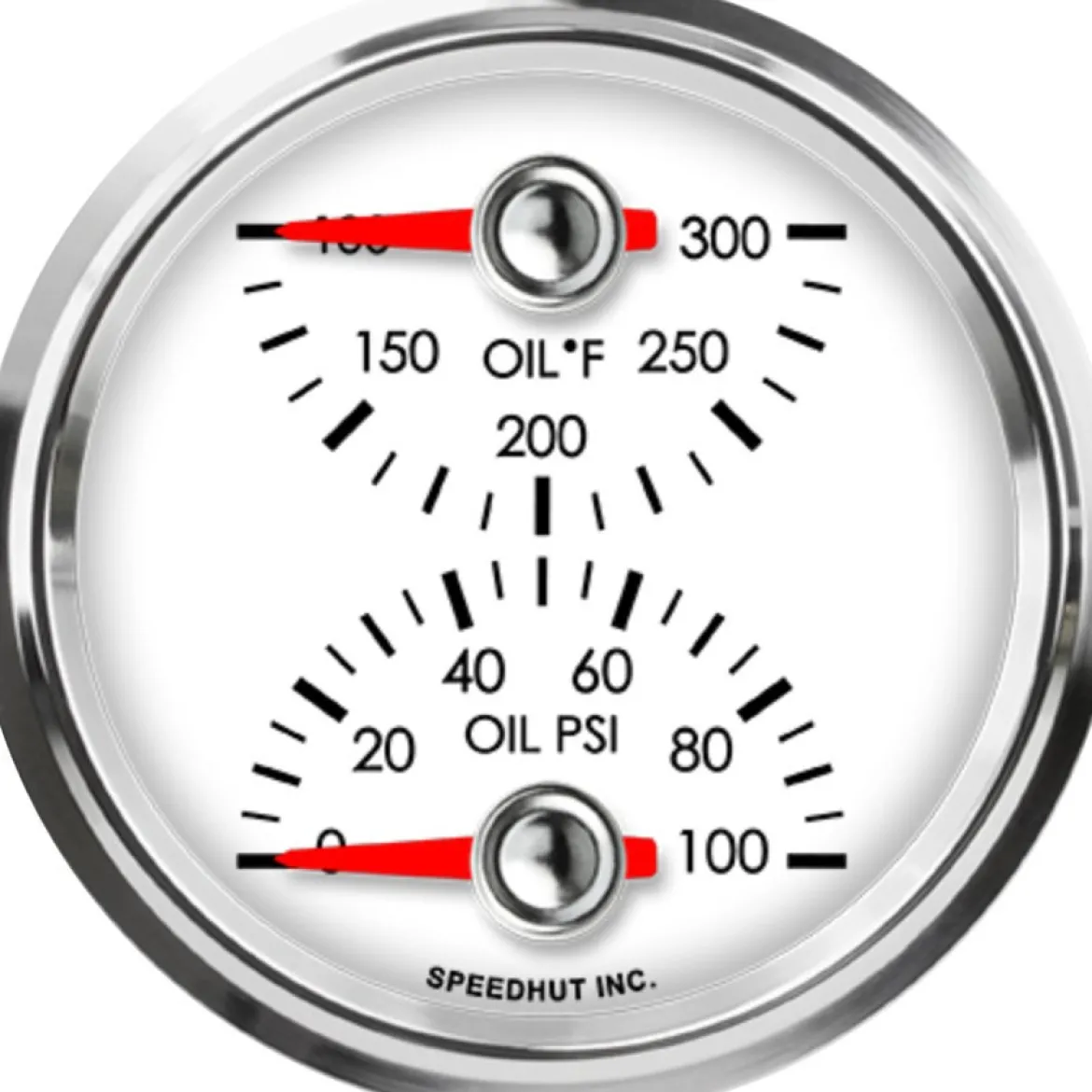 Speedhut 2-5/8" Oil Temp / Oil Pressure Gauge (top/bot) (L25-DG6-LEG)