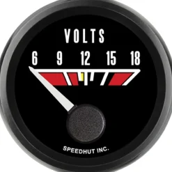 Speedhut 2-1/16" Pontiac Series 6-18V Volt Gauge 90° Sweep (L2-V2-PTC)