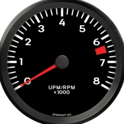 Speedhut 4-1/2" Porsche Design 8K RPM Tachometer (L45-TC3-PCH)