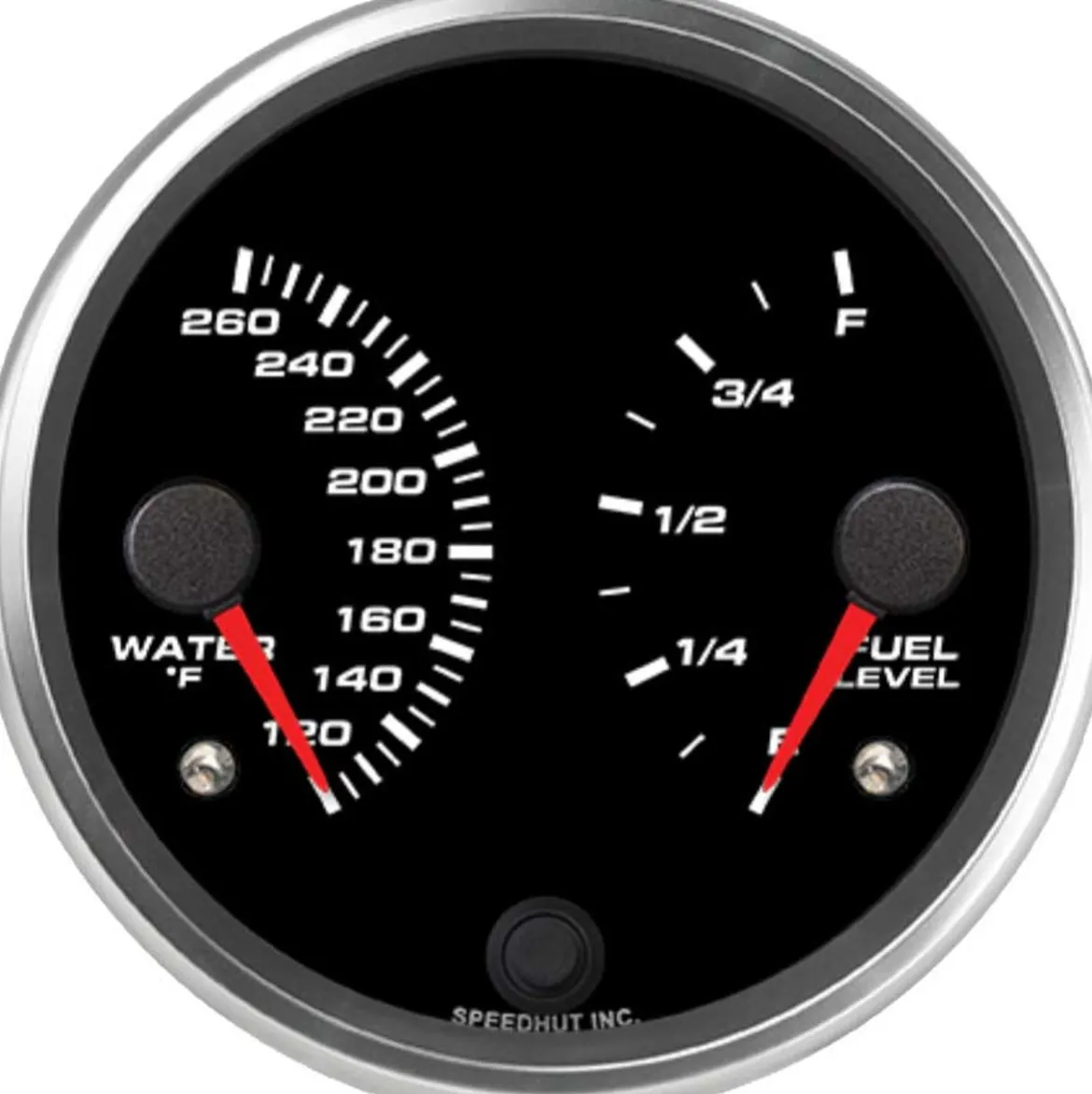 Speedhut 4" Porsche Series Water Temp / Fuel Level Gauge (R4-DG3-PCH)