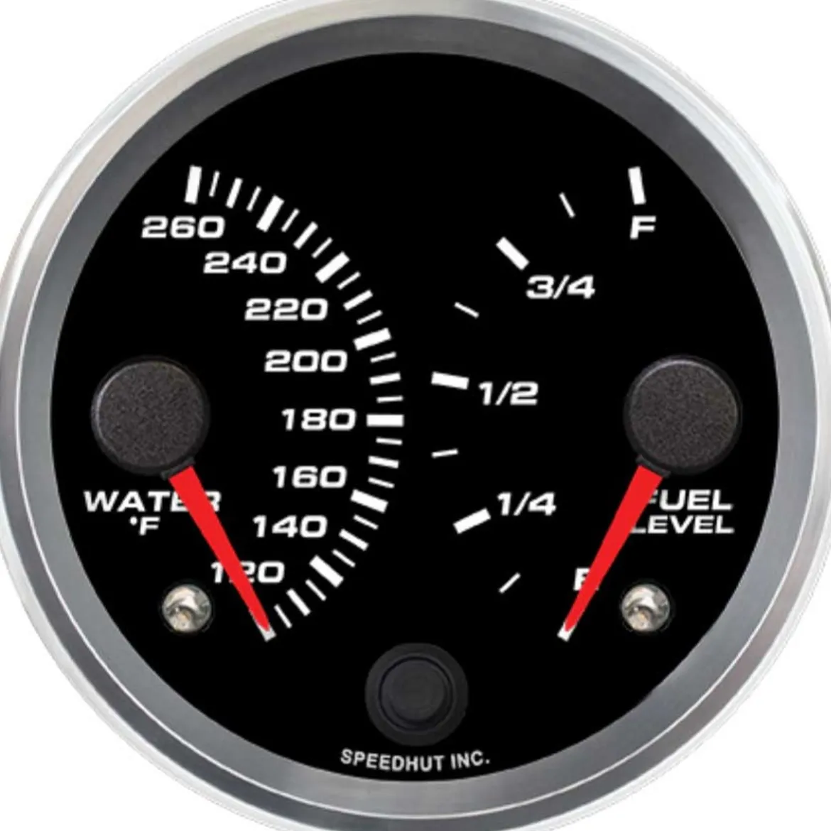 Speedhut 3-3/8" Porsche Water Temp / Fuel Level Gauge (R3-DG3-PCH)