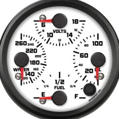 Speedhut 4" Street XL Water Temp/Volt/Oil PSI/Fuel Level (R4-QG2-SXL)