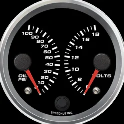 Speedhut 3-3/8" Volt / Oil PSI Dual Gauge (R3-DG19-REV)