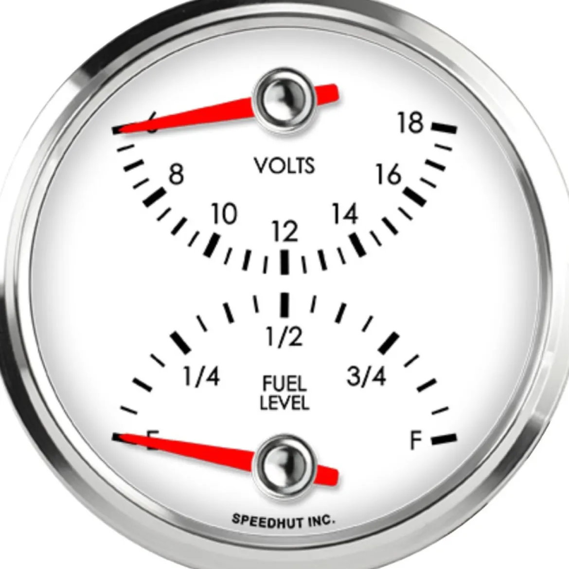 Speedhut 3-3/8" Volts / Fuel Level Gauge (top/bot) (L3-DG2-LEG)