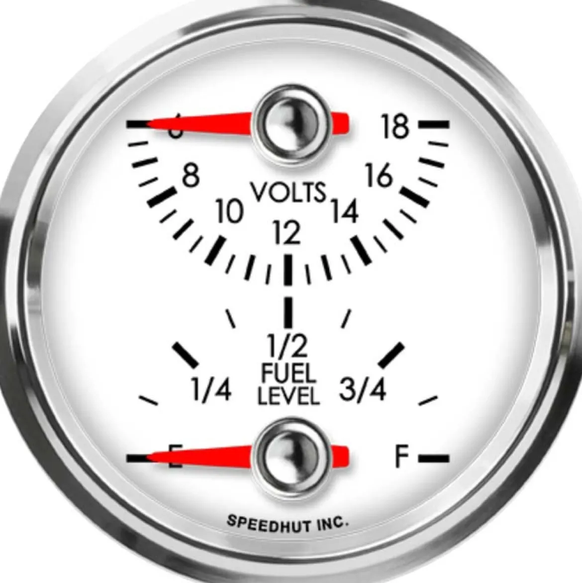 Speedhut 2-5/8" Volts / Fuel Level Gauge (top/bot) (L25-DG2-LEG)