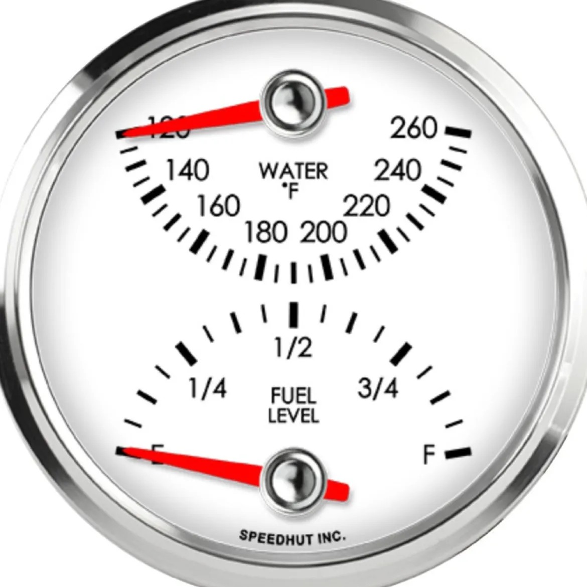 Speedhut 3-3/8" Water Temp / Fuel Level Gauge (top/bot) (L3-DG3-LEG)