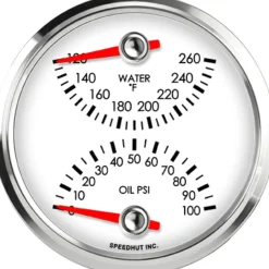 Speedhut 3-3/8" Water Temp / Oil PSI Gauge (top/bot) (L3-DG1-LEG)