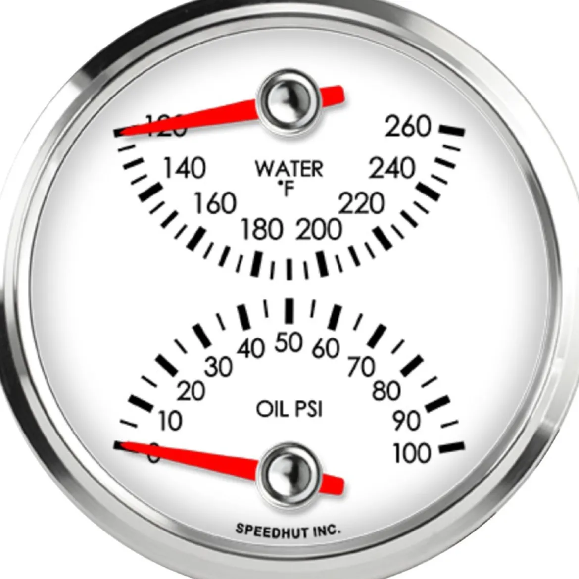 Speedhut 3-3/8" Water Temp / Oil PSI Gauge (top/bot) (L3-DG1-LEG)