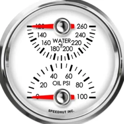 Speedhut 2-5/8" Water Temp / Oil Pressure (top/bot) (L25-DG1-LEG)