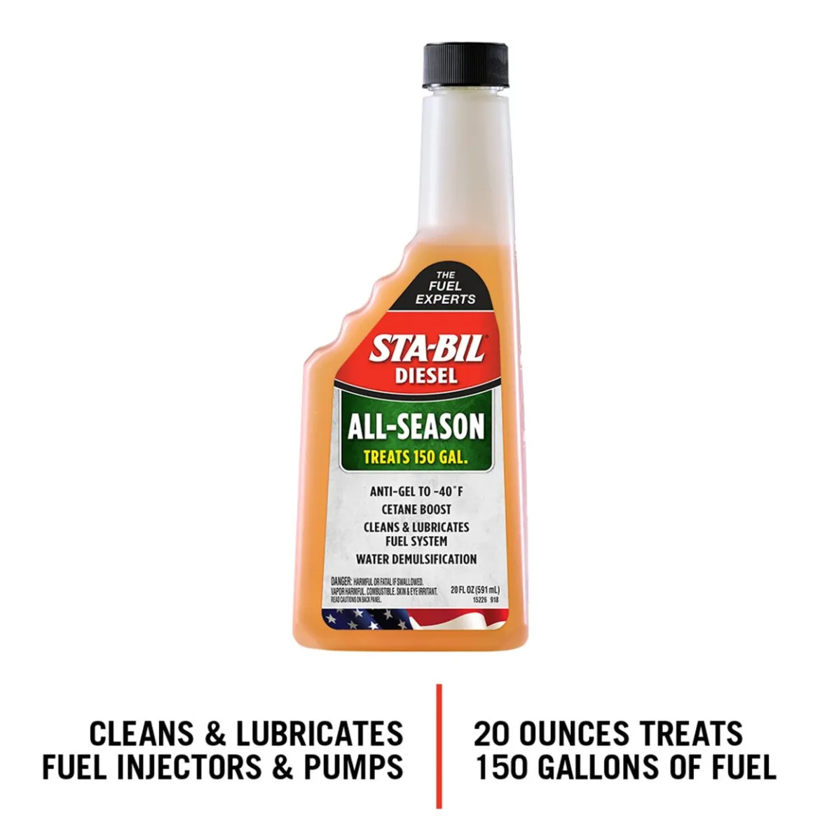 Sta-Bil Diesel All-Season - Anti-Gel - Cetane Boost, 20 Fl. Oz. , Orange (15226)