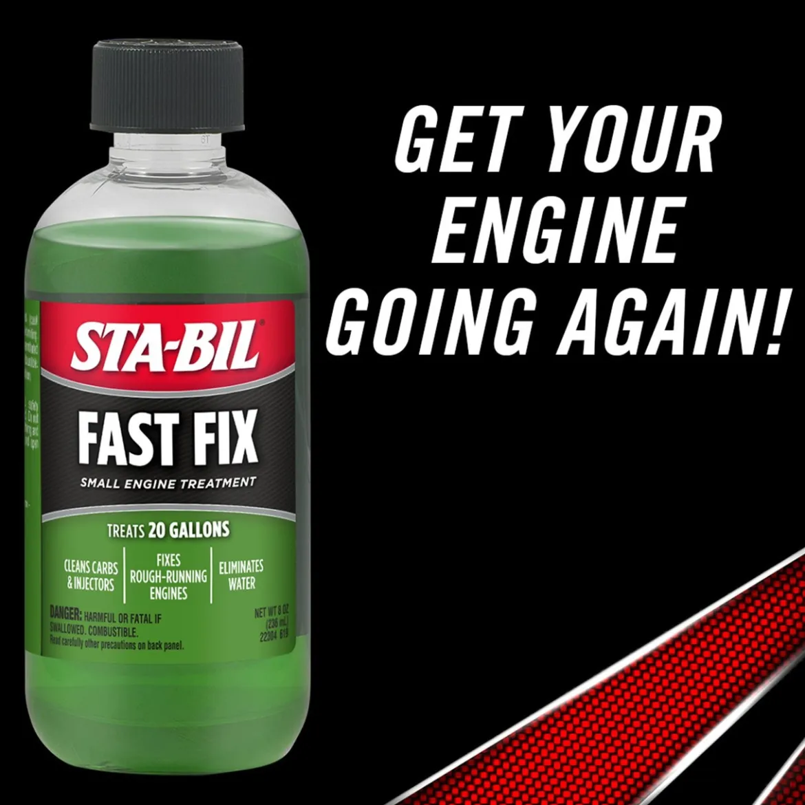 Sta-Bil Fast Fix - Small Engine Treatment, Cleans Carburetors, Green (22304)