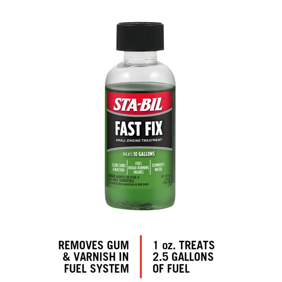 Sta-Bil Fast Fix Small Engine Treatment - Cleans Carbs, 4 Fl. Oz. (22303)