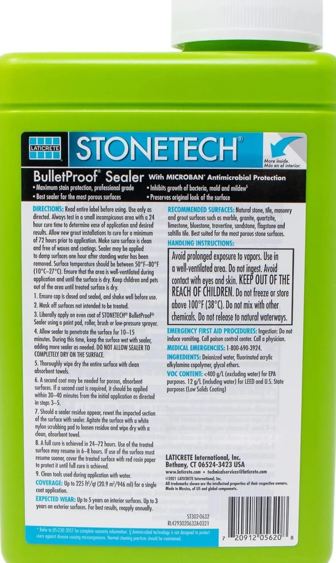 Stonetech Laticrete Bulletproof Stone Sealer - Water Based (Pint) (ST302-1216)