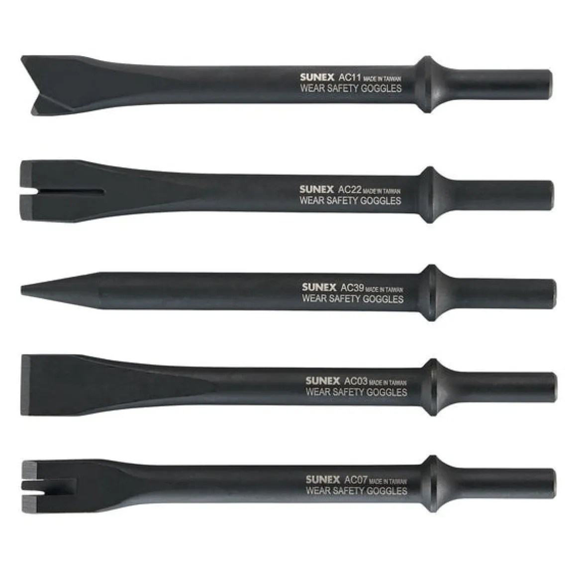 Sunex Tools 5-Piece 7" Cutting Air Hammer Chisel in Tool Roll (ACS5C)