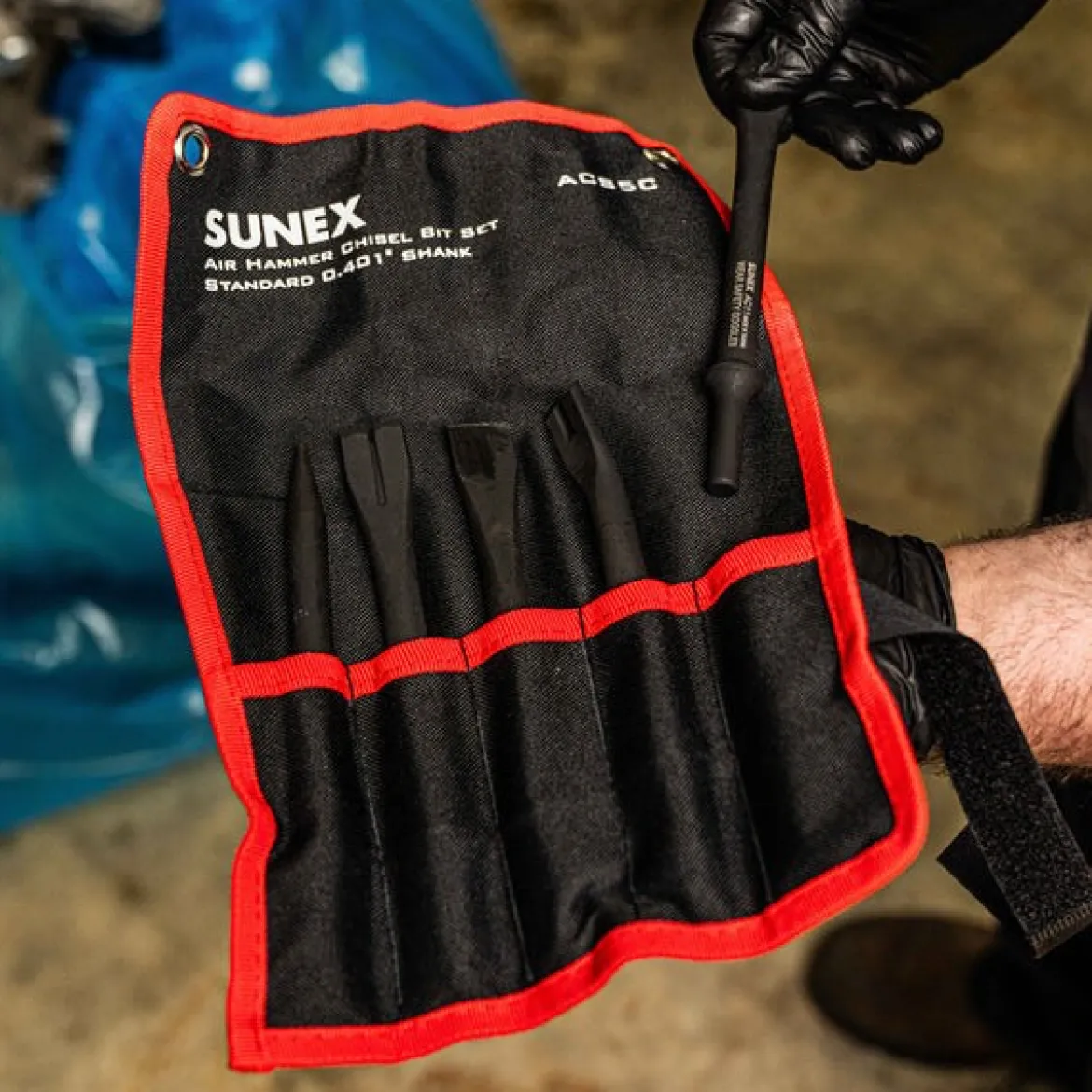 Sunex Tools 5-Piece 7" Cutting Air Hammer Chisel in Tool Roll (ACS5C)