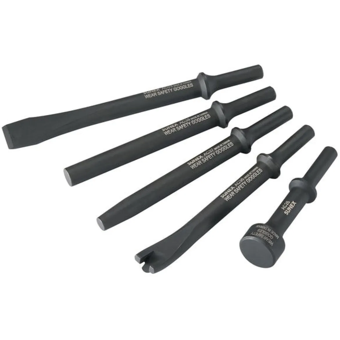 Sunex Tools 5-Piece Standard Air Hammer Chisel Set in Tool Roll (ACS5S)